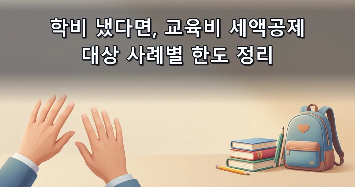 학비 냈다면, 교육비 세액공제 대상 사례별 한도 정리