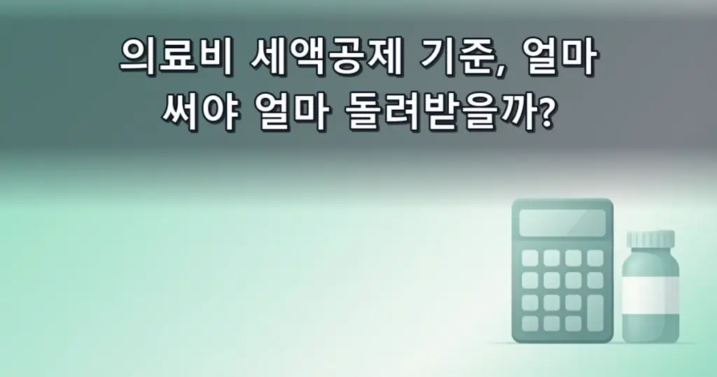 의료비 세액공제 기준, 얼마 써야 얼마 돌려받을까?