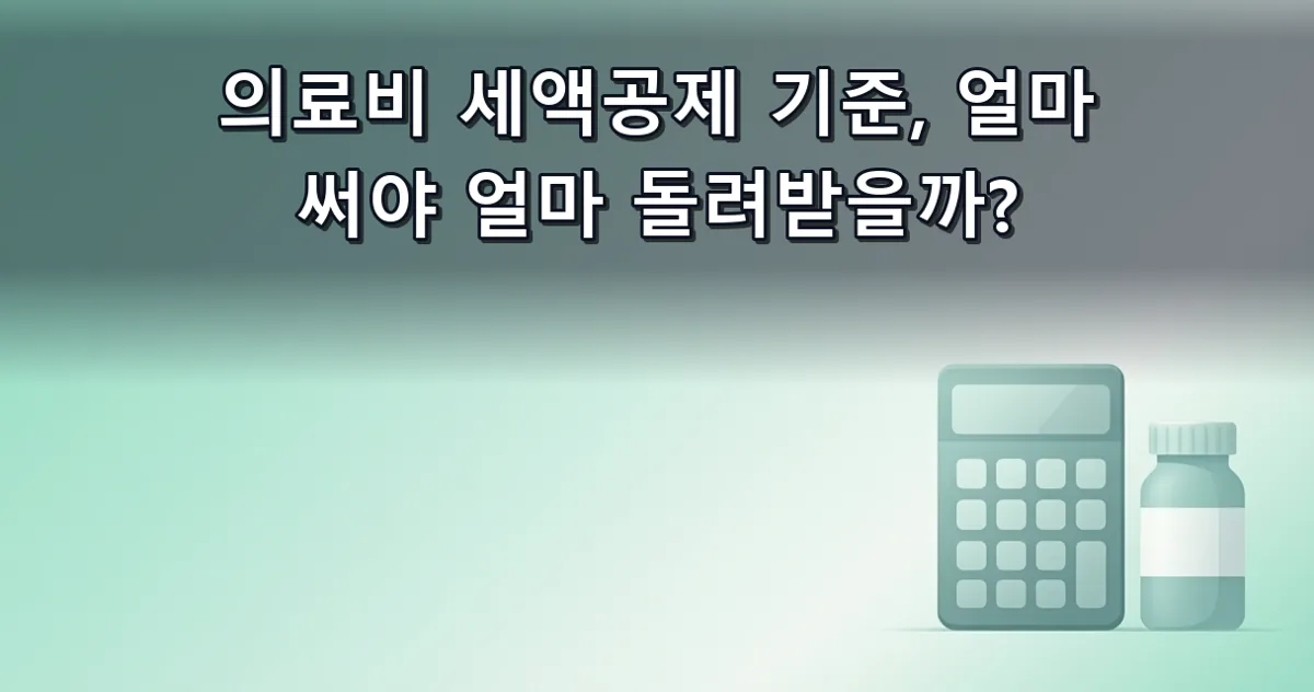 의료비 세액공제 기준, 얼마 써야 얼마 돌려받을까?