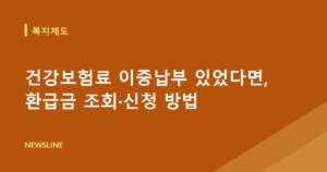건강보험료 이중납부 있었다면, 환급금 조회·신청 방법