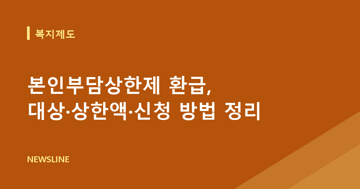 본인부담상한제 환급, 대상·상한액·신청 방법 정리
