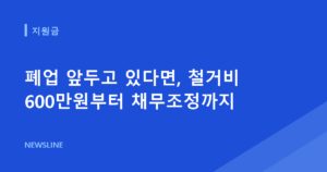 폐업 앞두고 있다면, 철거비 600만원부터 채무조정까지